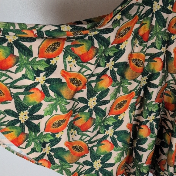 Voodoo Vixen Curve Cherie Tropical Fruit Print Flare Skirt - Picture 2 of 5
